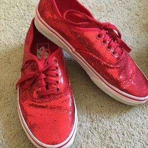 Red sequin ruby slipper vans size 8